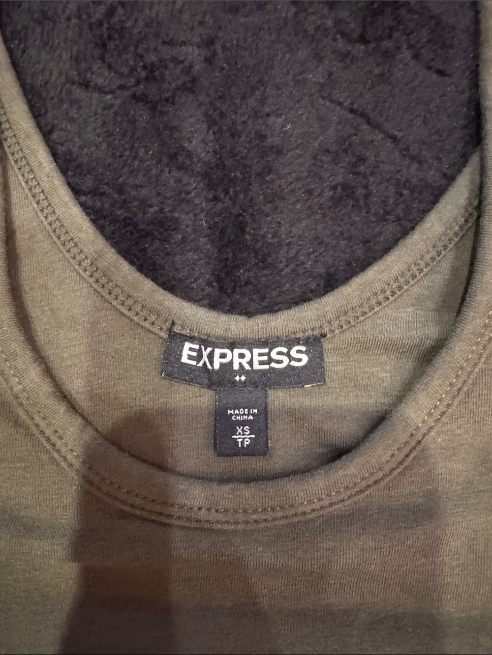 Express Olive Ruched Tank Bodycon Mini Dress - Picture 2 of 3